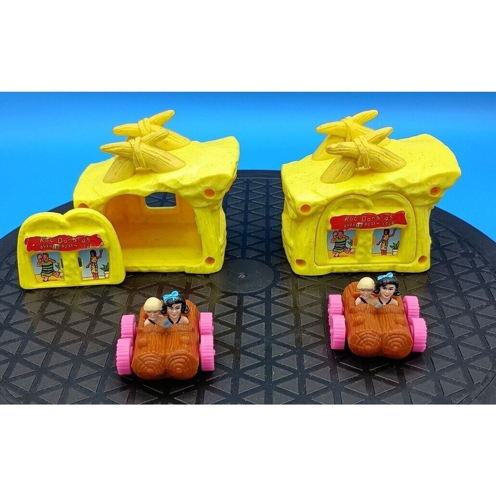 Lot Of 2 Vtg 1994 McDonalds Happy Meal Flintstones Betty Bamm-Bamm Roc Donalds